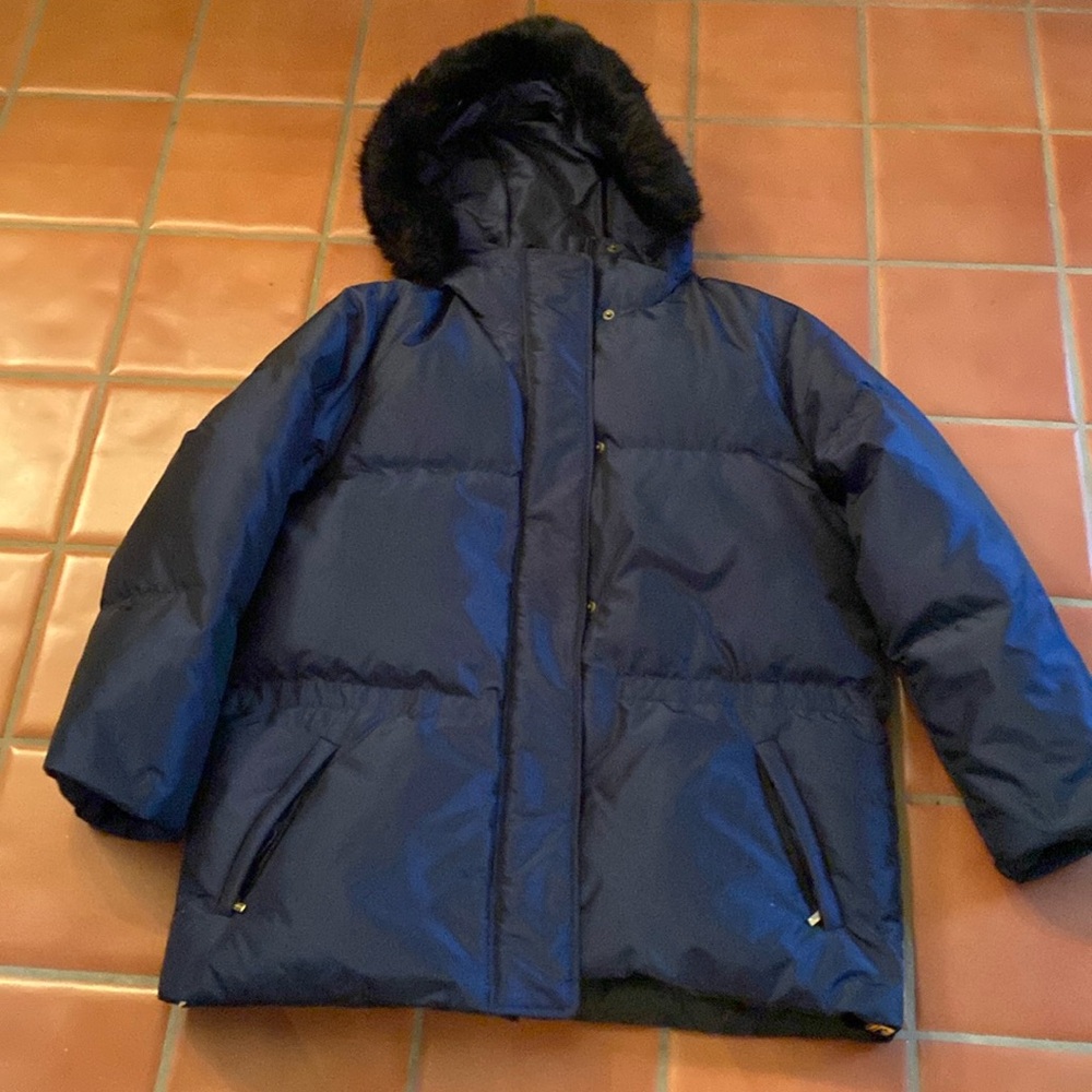 NWOT WOMENS RALPH LAUREN NAVY PUFFER JACKET WITH FUR HOOD